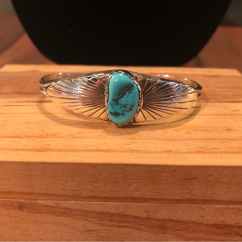 Native American Turquoise and Silver Bracelet